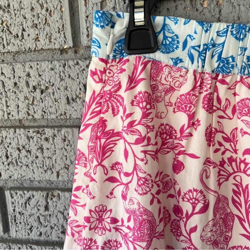 Roller Rabbit Aitona Carlisa Maxi Skirt Floral Colorblock Size Small - Picture 8 of 10